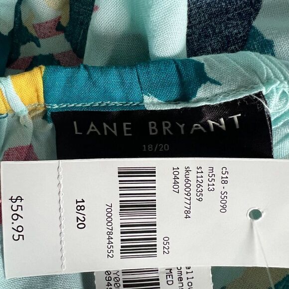 Lane Bryant off the Shoulder Flounce Sleeve Tie Hem Top Size 18/20 NWT! - Picture 3 of 4